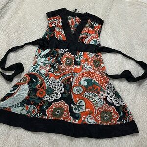 Bebe orange paisley floral dress size small